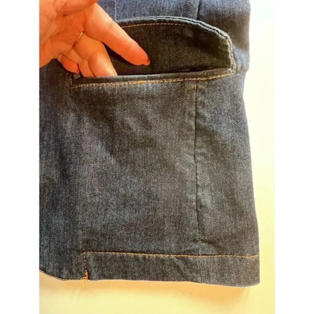 37 orchard Womens Blazer Size S Small Dark Wash Blue‎ Denim NWT One Button Sharp